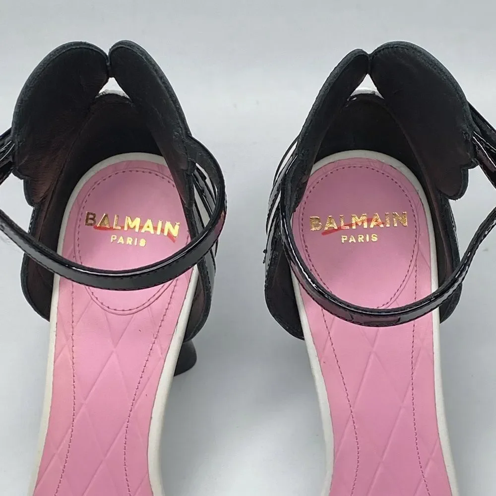 Balmain Eden 95MM Colorblocked Patent Leather Sandals size 37
